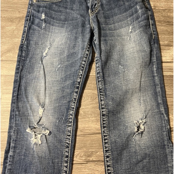 Silver Jeans Women's Sam Boyfriend Low Rise Distressed Jeans SZ 28x28 (29x28) - Picture 4 of 13